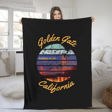 Discover The Golden Gate Bridge, California, San Francisco. Fleece Blankets