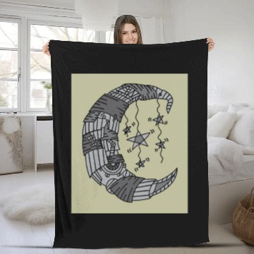 Discover Moon Stars In The Dark Night Fleece Blankets