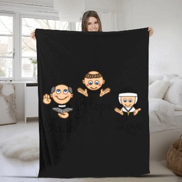 Discover Faith Hope Love with nun, pastor and monk Fleece Blankets