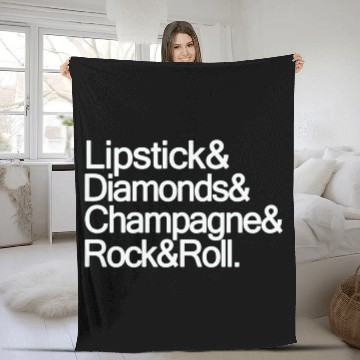 Discover Lipstick Diamonds Champagne Rock And Roll Funny bi Fleece Blankets