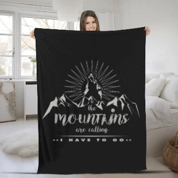 Discover Wolf - the mountains are calling gift idea Fleece Blankets