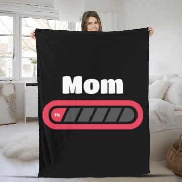 Discover Funny Tired Mom Low Battery Drained Fleece Blankets 4 Mom Fleece Blankets