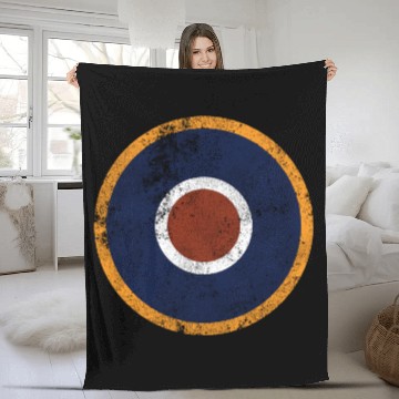 Discover Raf Type C1 Roundel Vintage Royal Air Force C 1 Ro Fleece Blankets