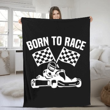 Discover Born to race karting kart car racing Fleece Blankets