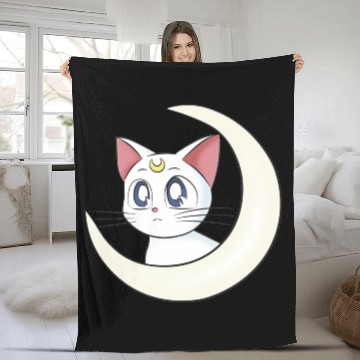 Discover Sailor Moon cat Fleece Blankets