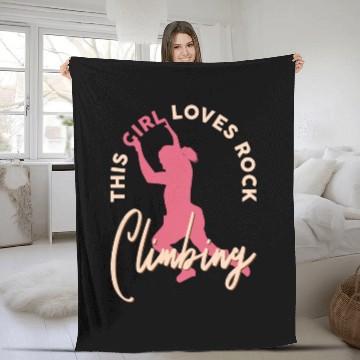 Discover Rock Climber Boulder This Girl Loves Rock Climbing Fleece Blankets