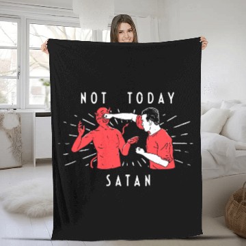 Discover Not Today Satan Fleece Blankets Christian Fleece Blankets Men