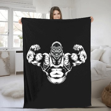 Discover Fitness Gorilla, Gorilla, Beast, Primal, Fitness Fleece Blankets