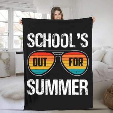Discover Retro Last Day Of School Schools Out For Summer Fleece Blankets
