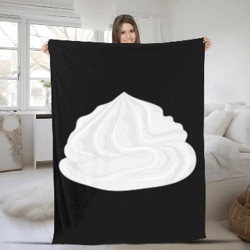 Discover snow-white delicious whipped cream for garnish Fleece Blankets
