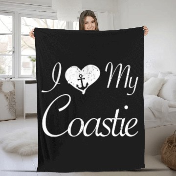 Discover I Love My Coastie Coast Guard Gift Fleece Blankets