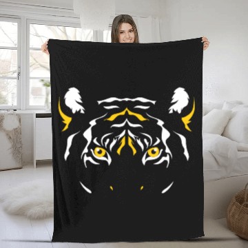 Discover Tiger Face Fleece Blankets