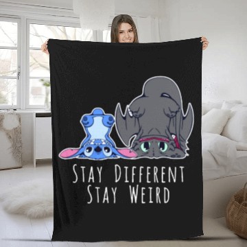 Discover Stay Different Stay Weird Toothless And Stitch Fleece Blankets