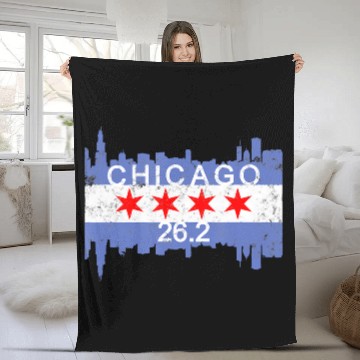 Discover 262 Mile Marathon Runner Fleece Blankets Chicago Running