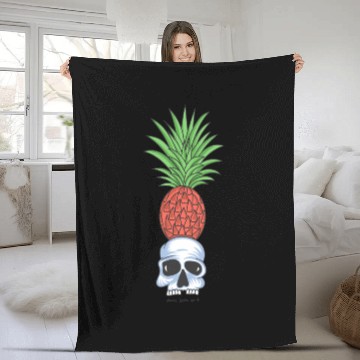 Discover Pineapple skull Fleece Blankets