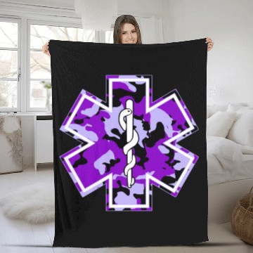Discover Camouflage Emt Ems Purple Camo Emt Gift Fleece Blankets