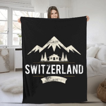 Discover Swiss Mountains And Alps Switzerland Fleece Blankets