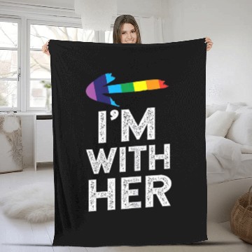Discover Matching Lesbian Couple s Im With Her Lesbian Fleece Blankets