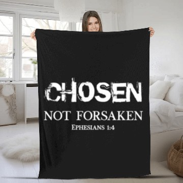 Discover Christian Design Chosen not Forsaken Eroded Font Fleece Blankets