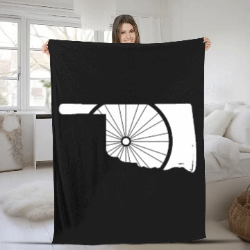 Discover Oklahoma Bicycle Fleece Blankets OK Biking Gear OK Cycling