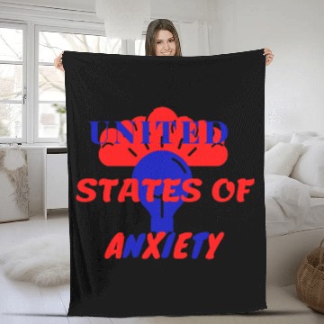 Discover United States of Anxiety lightbulb Fleece Blankets