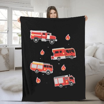 Discover Firefighter Vehicles pack Fleece Blankets