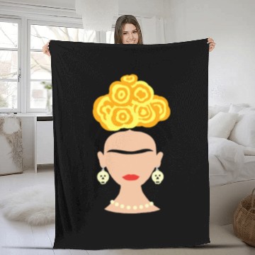 Discover Viva Frida Kahlo Art Print Fleece Blankets