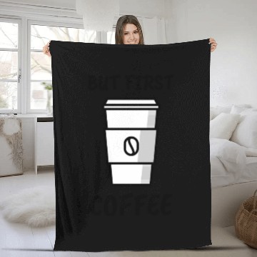 Discover But First Coffee Puns Fleece Blankets