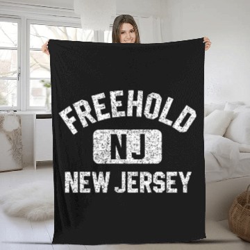 Discover Freehold Nj New Jersey Gym Style Distressed WhiteG Fleece Blankets