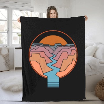 Discover Travel hiking adventure camping gift Fleece Blankets