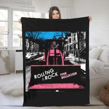 Discover Pink Bulldozer / Rolling Rock Fleece Blankets