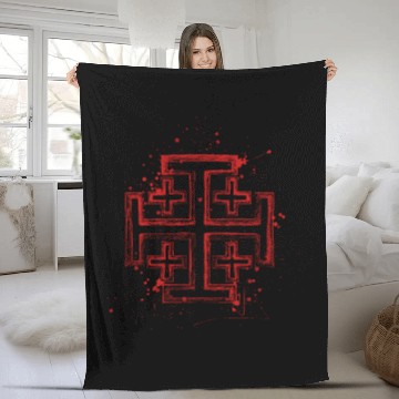 Discover Knights Templar Crusader Cross Fleece Blankets