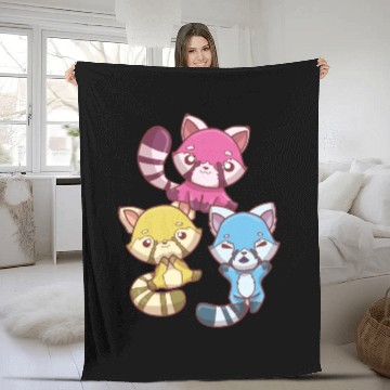 Discover Pansexual Kawaii Red Panda, Pastel Goth Anime Art Fleece Blankets