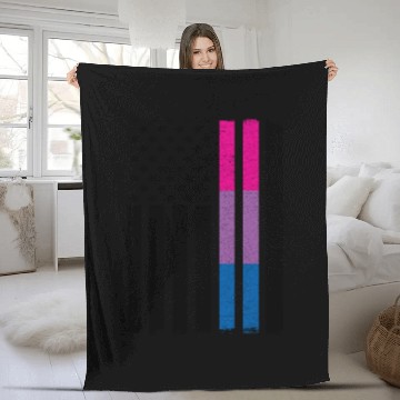 Discover US Flag American LGBT Bisexual Funny Bi Pride Fleece Blankets
