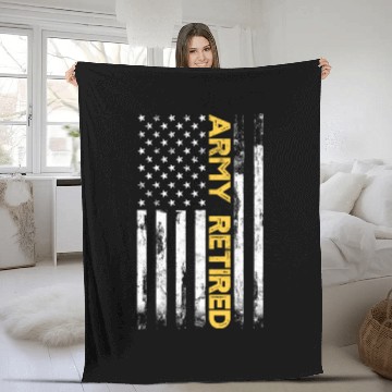 Discover Retired US Army Thin Gold Line American Flag Fleece Blankets