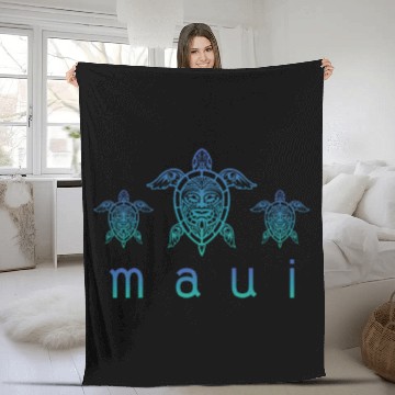 Discover Maui Turtle Hawaii Maui Honolulu Aloha Hula Gift Fleece Blankets