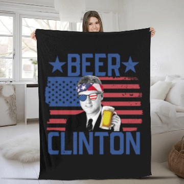 Discover Beer Clinton 4th Of July Drinking Bill Clinton Fleece Blankets