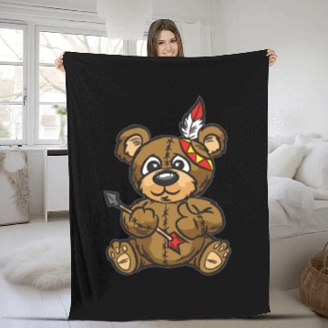 Discover Indian Teddy Bear with Jewelry and Arrow Fleece Blankets
