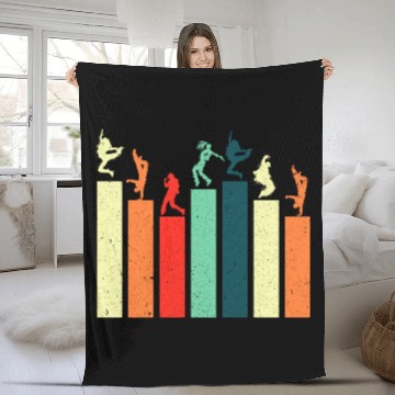 Discover Break dancing Bboy poses Retro Vintage Hip Hop Fleece Blankets