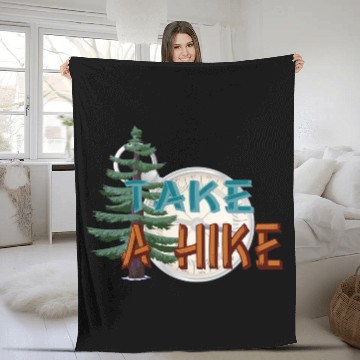 Discover take a hike Fleece Blankets