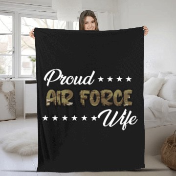 Discover Ocp Bold Proud Air Force Wife Fleece Blankets
