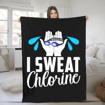 Discover I Sweat Chlorine Funny Swimming Swimmer Swim Fleece Blankets