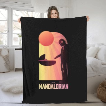 Discover Star Wars The Mandalorian The Child Sunset Meeting Fleece Blankets