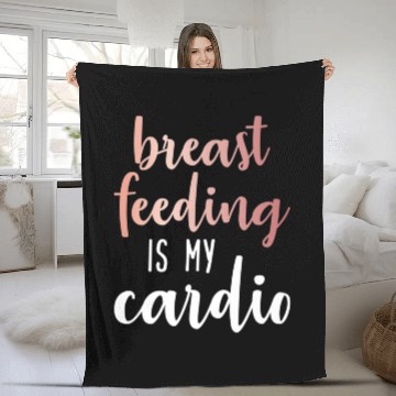 Discover Breastfeeding is my Cardio Rose Gold Print Fleece Blankets