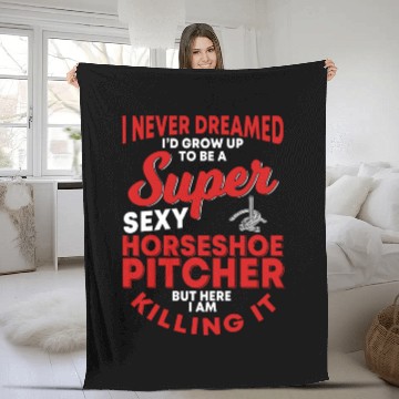 Discover Horseshoe Pitcher Fleece Blankets