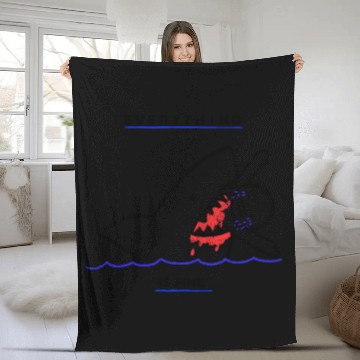 Discover Everything Is Fine - Funny Shark Attack Fleece Blankets