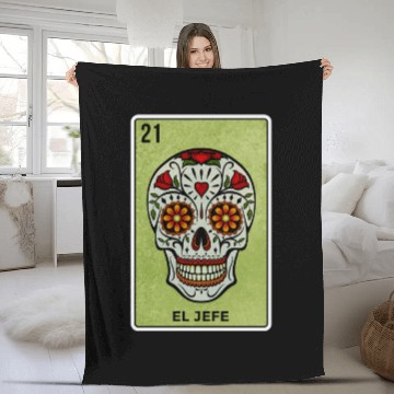 Discover El Jefe Mexican Lottery Card Cinco De Mayo Fleece Blankets