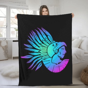 Discover Aztec Symbol Eagle Warrior Gift idea Fleece Blankets
