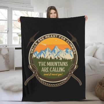 Discover The mountains are calling Fleece Blankets