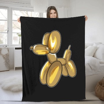 Discover Balloon Dog Gold Fleece Blankets